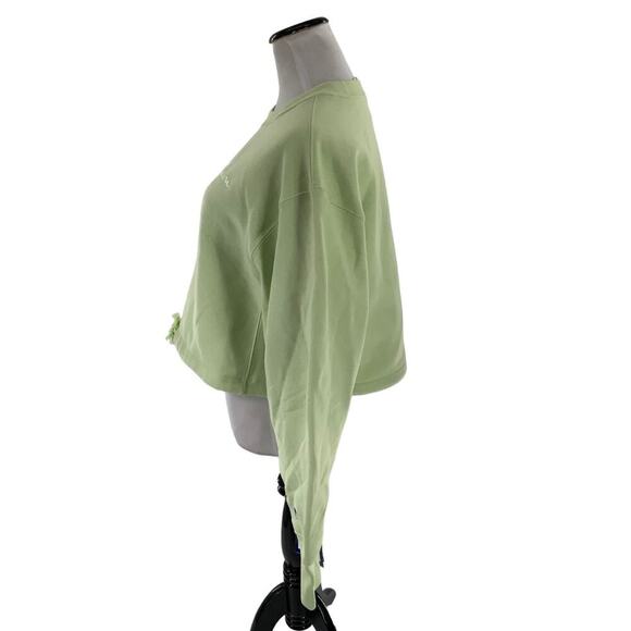 Champion Reverse Weave Crop Fleece Sweatshirt Womens Small Long Sleeve Crew Neck - Picture 4 of 13